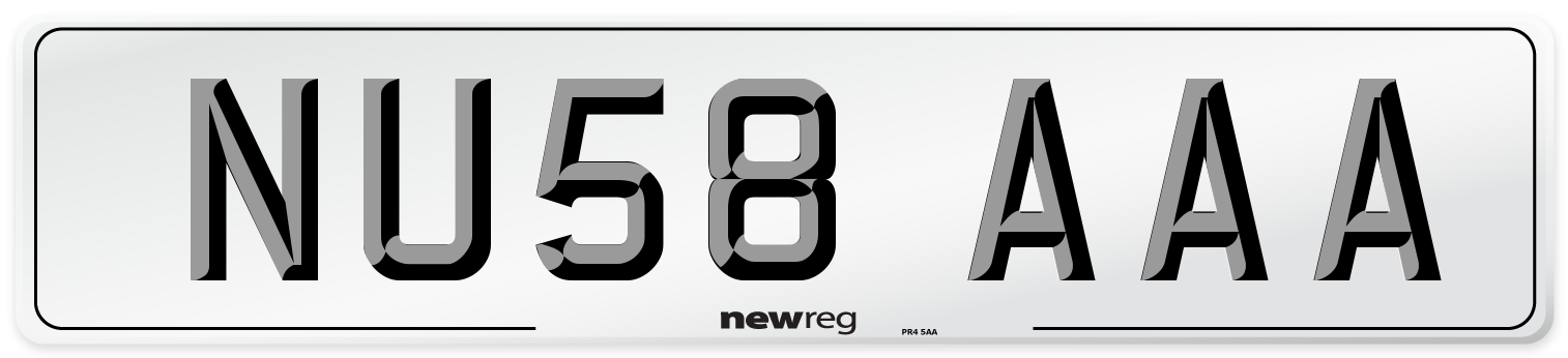 NU58 AAA Number Plate from New Reg